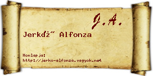 Jerkó Alfonza névjegykártya
